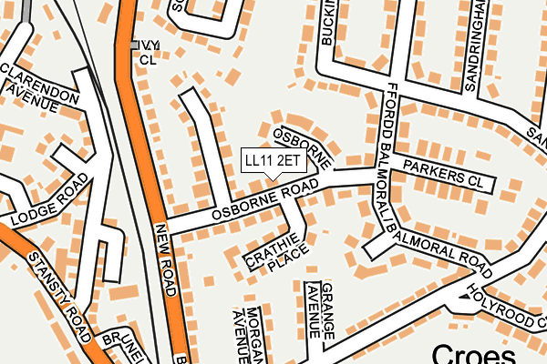 LL11 2ET map - OS OpenMap – Local (Ordnance Survey)