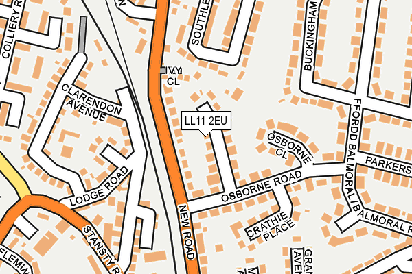 LL11 2EU map - OS OpenMap – Local (Ordnance Survey)