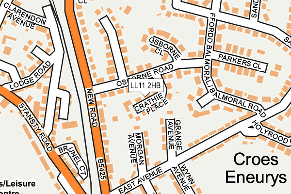 LL11 2HB map - OS OpenMap – Local (Ordnance Survey)