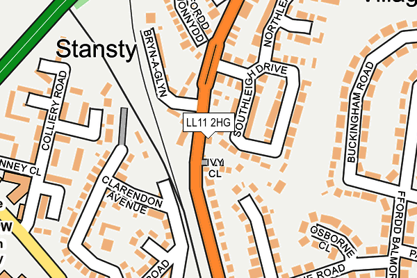 LL11 2HG map - OS OpenMap – Local (Ordnance Survey)