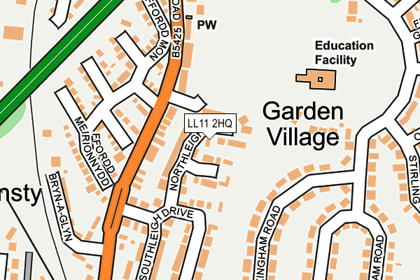 LL11 2HQ map - OS OpenMap – Local (Ordnance Survey)