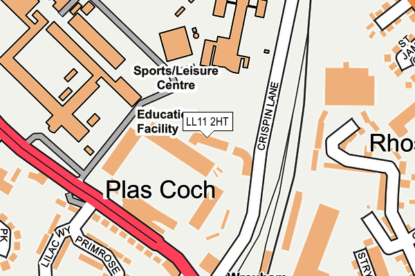 LL11 2HT map - OS OpenMap – Local (Ordnance Survey)