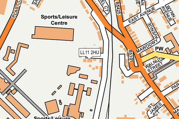 LL11 2HU map - OS OpenMap – Local (Ordnance Survey)