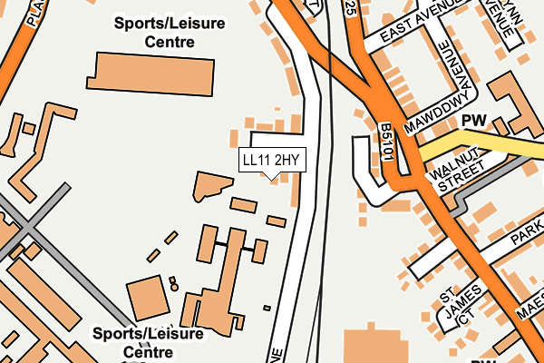 LL11 2HY map - OS OpenMap – Local (Ordnance Survey)