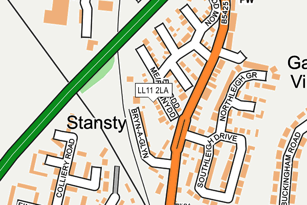 LL11 2LA map - OS OpenMap – Local (Ordnance Survey)