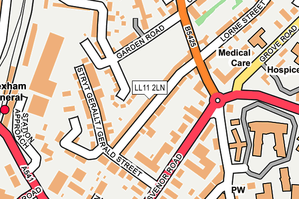 LL11 2LN map - OS OpenMap – Local (Ordnance Survey)