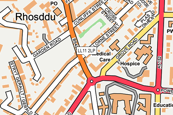 LL11 2LP map - OS OpenMap – Local (Ordnance Survey)