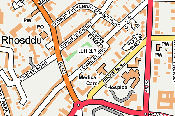 LL11 2LR map - OS OpenMap – Local (Ordnance Survey)