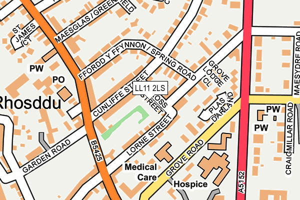 LL11 2LS map - OS OpenMap – Local (Ordnance Survey)