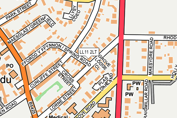 LL11 2LT map - OS OpenMap – Local (Ordnance Survey)