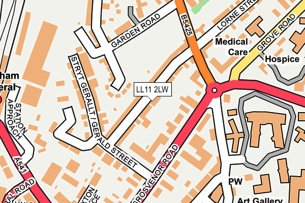 LL11 2LW map - OS OpenMap – Local (Ordnance Survey)