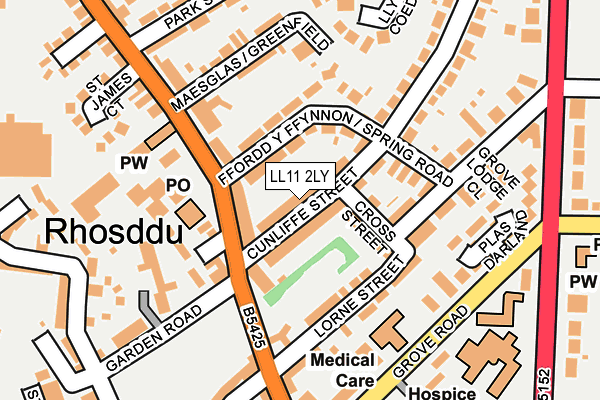 LL11 2LY map - OS OpenMap – Local (Ordnance Survey)