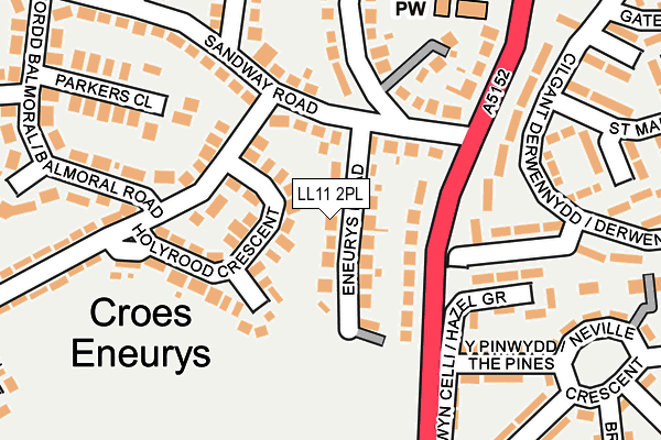 LL11 2PL map - OS OpenMap – Local (Ordnance Survey)