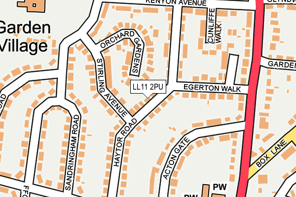 LL11 2PU map - OS OpenMap – Local (Ordnance Survey)