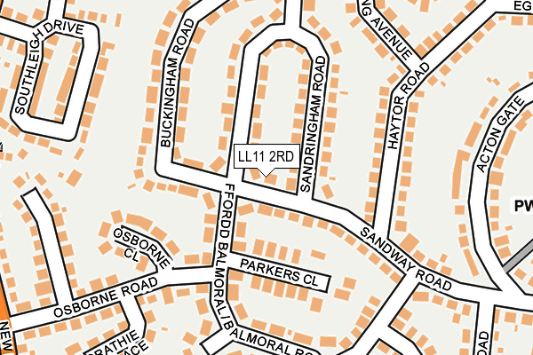 LL11 2RD map - OS OpenMap – Local (Ordnance Survey)