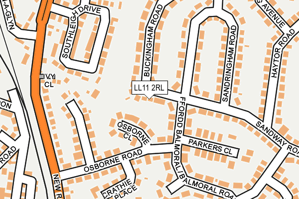 LL11 2RL map - OS OpenMap – Local (Ordnance Survey)