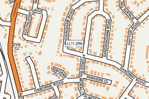 LL11 2RN map - OS OpenMap – Local (Ordnance Survey)