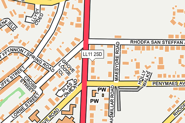 LL11 2SD map - OS OpenMap – Local (Ordnance Survey)