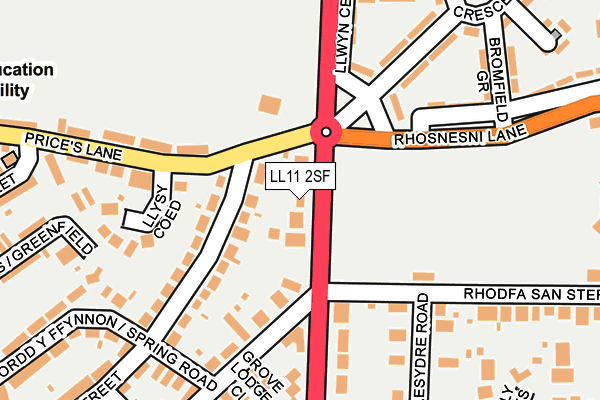 LL11 2SF map - OS OpenMap – Local (Ordnance Survey)