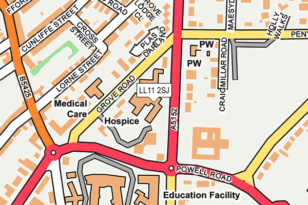LL11 2SJ map - OS OpenMap – Local (Ordnance Survey)