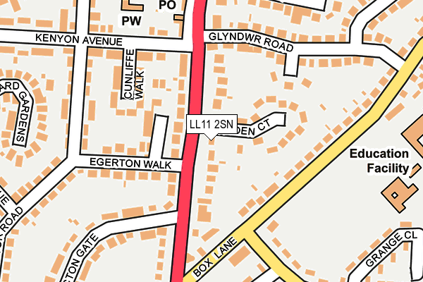 LL11 2SN map - OS OpenMap – Local (Ordnance Survey)
