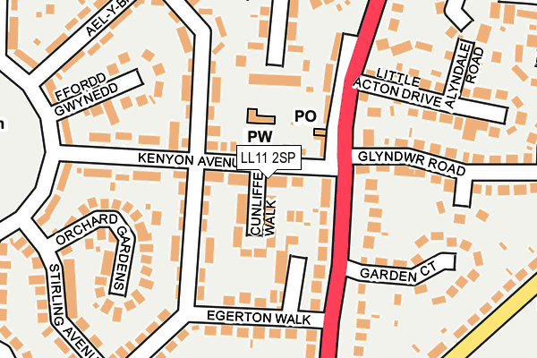 LL11 2SP map - OS OpenMap – Local (Ordnance Survey)