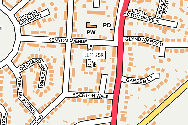 LL11 2SR map - OS OpenMap – Local (Ordnance Survey)