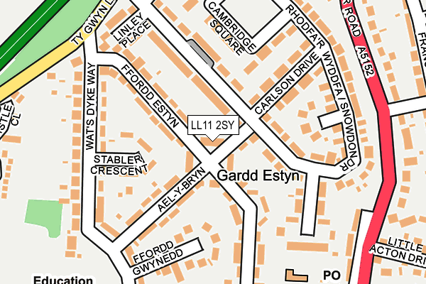LL11 2SY map - OS OpenMap – Local (Ordnance Survey)