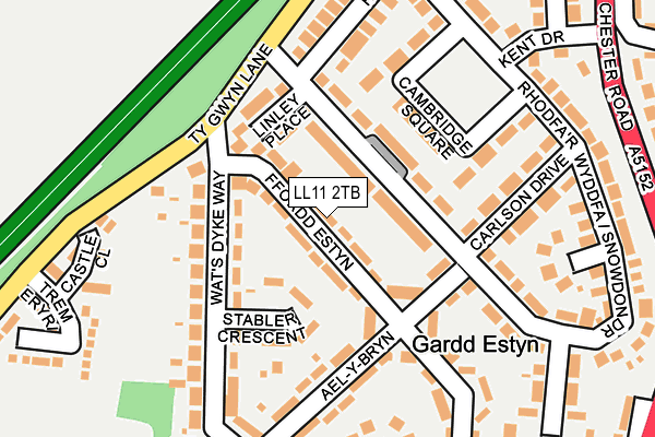 LL11 2TB map - OS OpenMap – Local (Ordnance Survey)