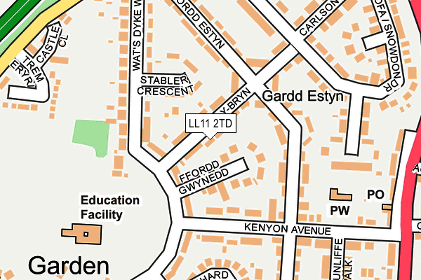 LL11 2TD map - OS OpenMap – Local (Ordnance Survey)