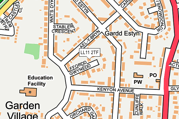LL11 2TF map - OS OpenMap – Local (Ordnance Survey)