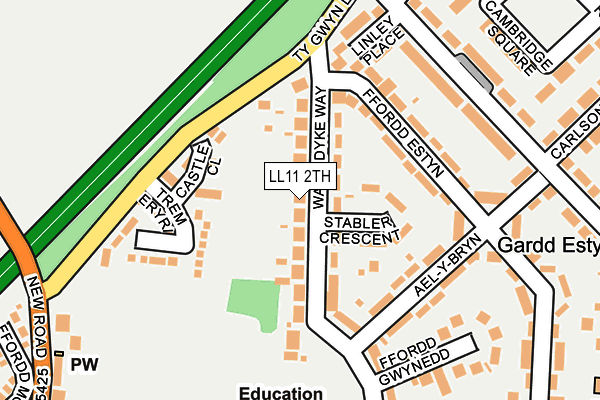 LL11 2TH map - OS OpenMap – Local (Ordnance Survey)