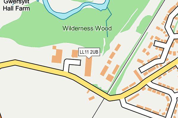 LL11 2UB map - OS OpenMap – Local (Ordnance Survey)
