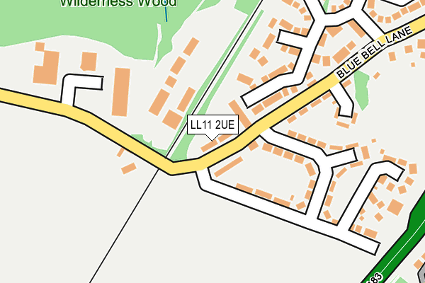 LL11 2UE map - OS OpenMap – Local (Ordnance Survey)