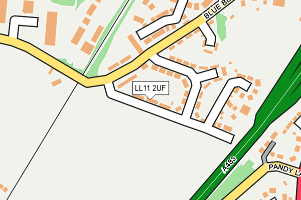 LL11 2UF map - OS OpenMap – Local (Ordnance Survey)