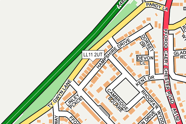 LL11 2UT map - OS OpenMap – Local (Ordnance Survey)