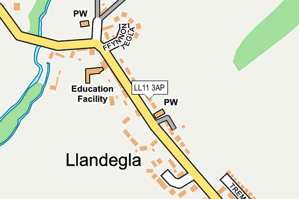 LL11 3AP map - OS OpenMap – Local (Ordnance Survey)
