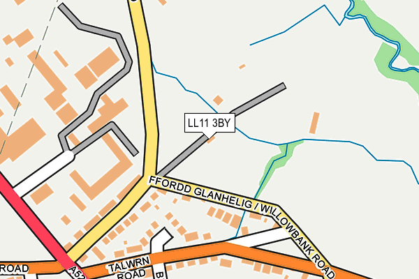 LL11 3BY map - OS OpenMap – Local (Ordnance Survey)