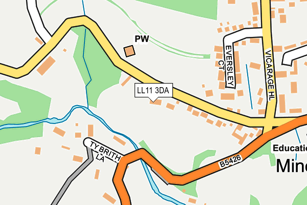 LL11 3DA map - OS OpenMap – Local (Ordnance Survey)