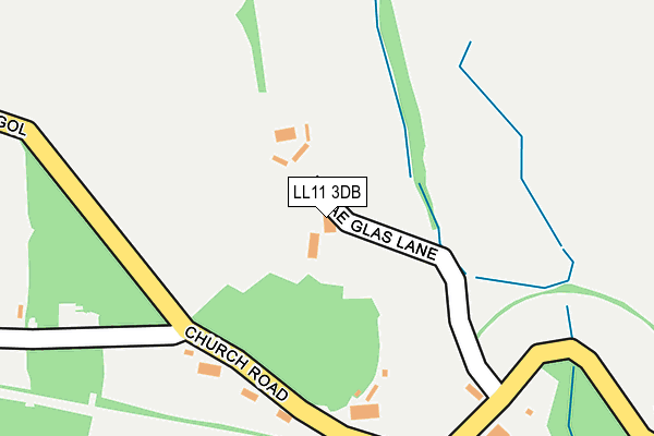 LL11 3DB map - OS OpenMap – Local (Ordnance Survey)
