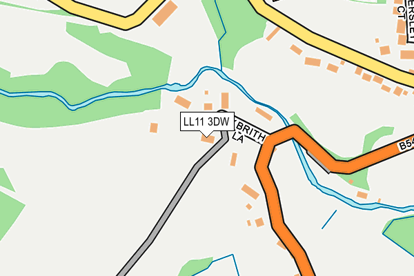 LL11 3DW map - OS OpenMap – Local (Ordnance Survey)