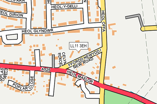 LL11 3EH map - OS OpenMap – Local (Ordnance Survey)