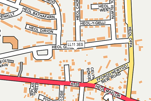 LL11 3ES map - OS OpenMap – Local (Ordnance Survey)