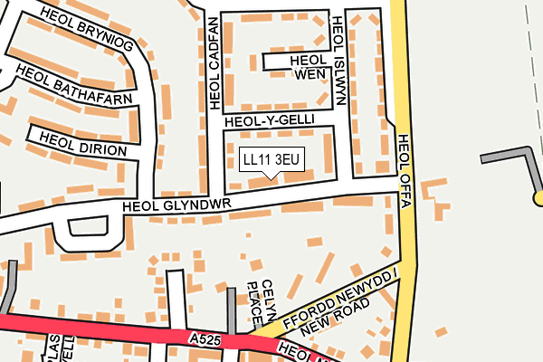 LL11 3EU map - OS OpenMap – Local (Ordnance Survey)