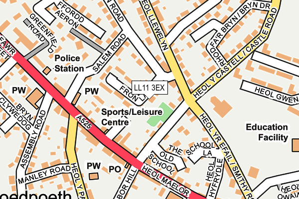 LL11 3EX map - OS OpenMap – Local (Ordnance Survey)