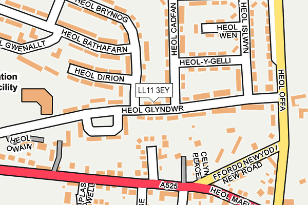 LL11 3EY map - OS OpenMap – Local (Ordnance Survey)
