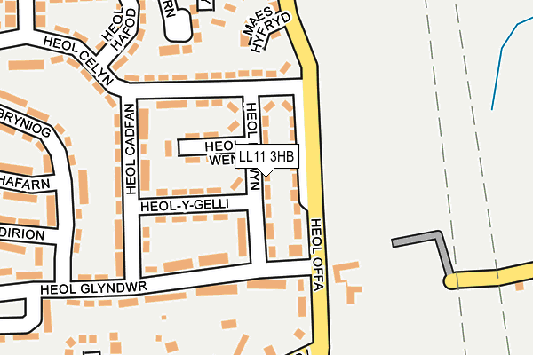 LL11 3HB map - OS OpenMap – Local (Ordnance Survey)