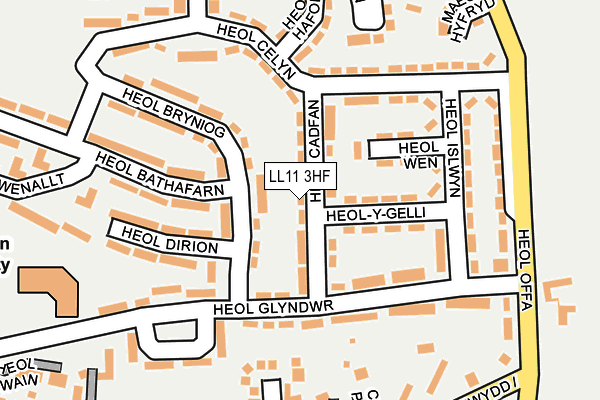 LL11 3HF map - OS OpenMap – Local (Ordnance Survey)
