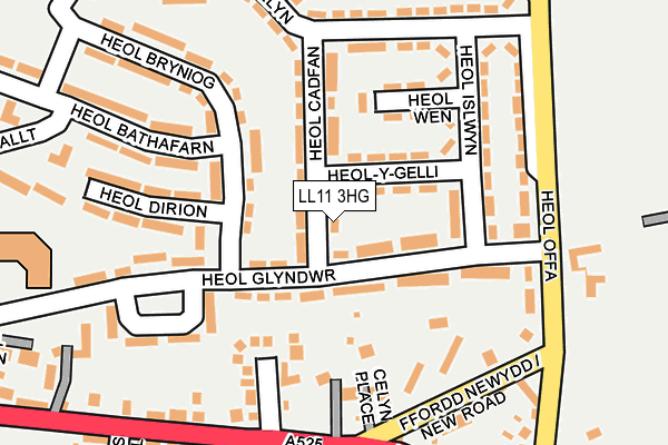 LL11 3HG map - OS OpenMap – Local (Ordnance Survey)