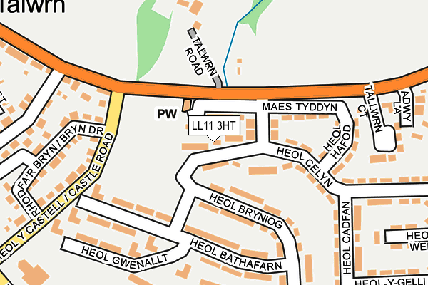 LL11 3HT map - OS OpenMap – Local (Ordnance Survey)
